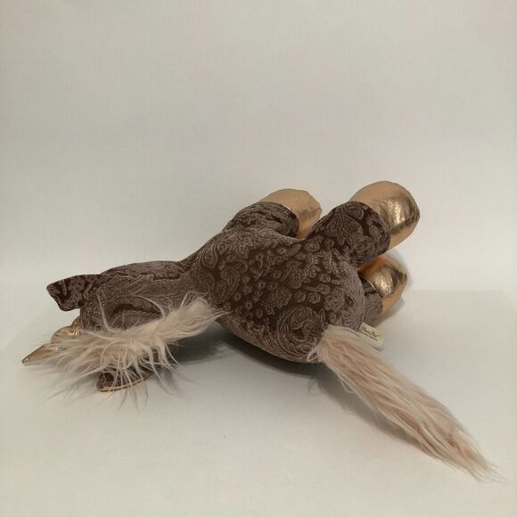 Dan Dee Rose Gold Unicorn Champagne Damask Plush 18” Stuffed Animal Toy Velvet - Picture 8 of 12